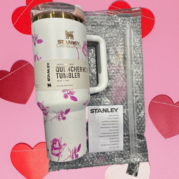 Stanley Other - StanleyxLoveShackfancy Floral Tumbler - White and Purple Roses